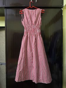 Red Gingham Sleeveless Dress