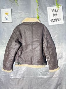 Men's Brown Leather Shearling Jacket