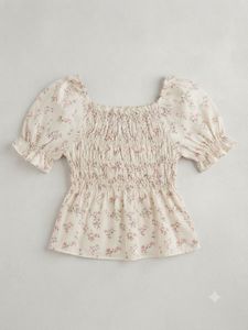 Floral Smocked Puff Sleeve Top