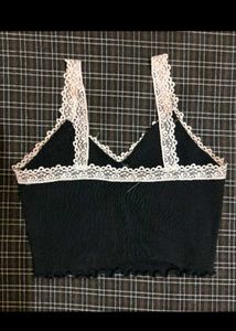 sale ! lace trimmed black top