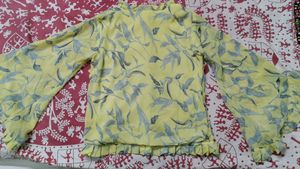 Yellow Colour Flower Print Top