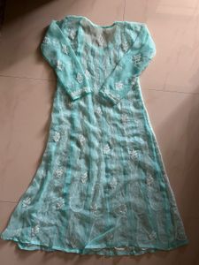 🩵Beautiful Teal Chikankari Kurta