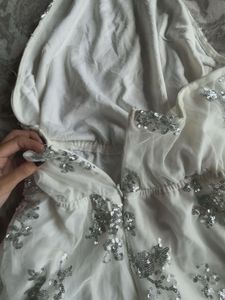 Sparkly White Halter Dress