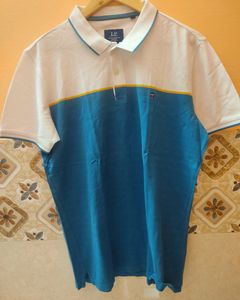 Louis philLippe white  blue cotton T shirt