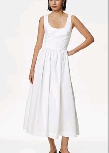 Classic White Midi Dress