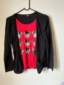 Cute Minnie Mouse Sequin Top