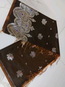 Silver Zari Silk Saree