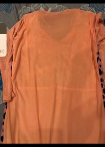 Peach Polka Dot Kurta ( Never Used)