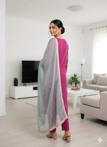 pakistani maroom embroidered Kurta Set