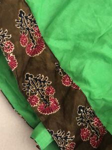 Stiched Cute Green Frock with Print Border