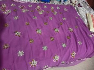 Beautiful Purple Embroidered Saree