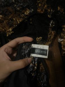 Black Lace Floral Corset Bodysuit