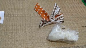 Combo of Chic Polka Dot Scarf hair clip + White fa