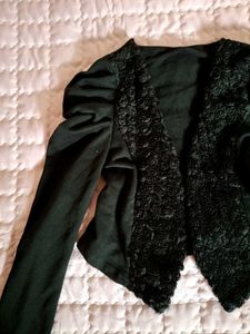 Black Embellished Cropped Jacket