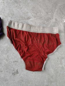 Red Lancy Care Briefs - 2 panties and one bra.