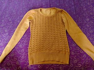 Yellow Textured Knit Sweater