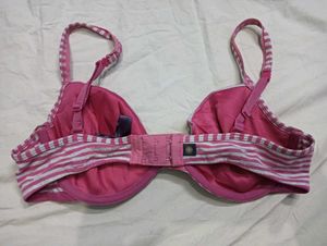 💛 Pink &amp; Gray Striped Bra
