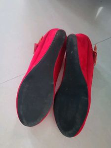 Red Ballet heels with Embellishments