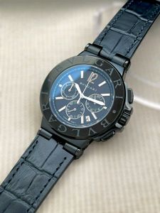 Bvlgari Luxury Chronograph Watch – Black Dial & Le