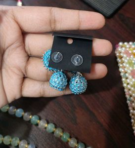 Sky Blue Jhumka Earrings
