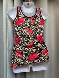 Y2K Leopard Rose Tank Top