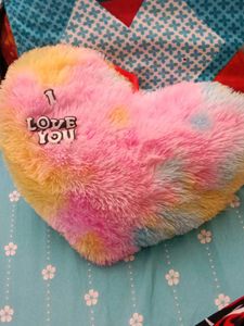 Fuzzy Heart "I Love You" Pillow