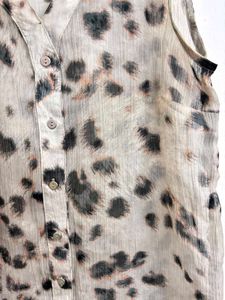 Sheer Leopard Print Sleeveless Top