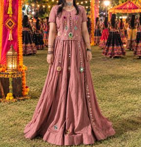 Embroidered Ethnic chaniya choli with Mirror Work