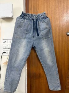 Light Wash Paperbag Waist Jeans