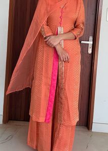 Elegant Peach &amp; Pink Kurta