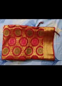 Stunning Red &amp; Gold Silk Saree