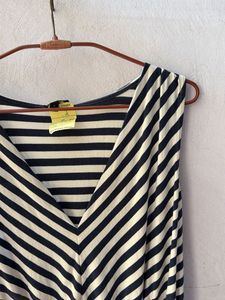 Striped V-Neck Sleeveless Top