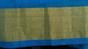 Elegant Blue Saree with Gold Border