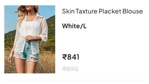 Urbanic White Sheer Placket Blouse