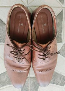 Louis Philippe Brown Leather Shoes