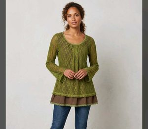 Lime Green Lace Tunic Top