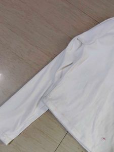 White Long Sleeve Crop Top
