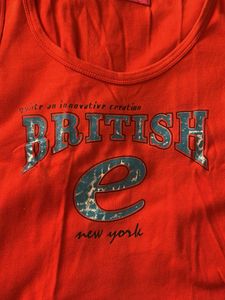 Bright Red "BRITISH e new york" Tank Top