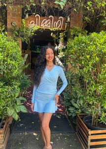 Light Blue Long Sleeve Dress