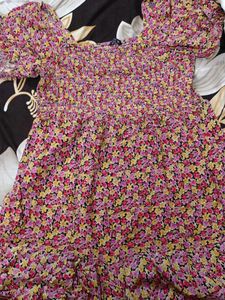 Floral Smocked Puff Sleeve Dress