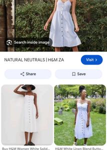 H&amp;M Blue Striped Button-Up Dress