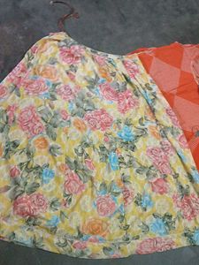 orange lehenga suit