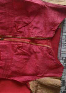 Gajri Red Saree with classy blouse