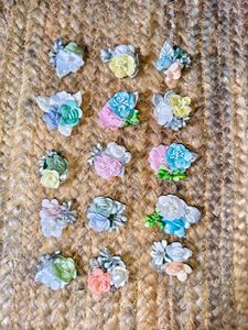 Assorted Floral Hair Clips Set 12 pieces