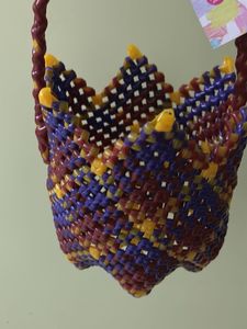 Handwoven Plastic Flower Basket