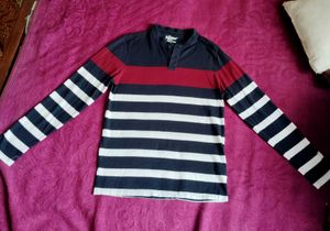 Striped Long Sleeve Polo Shirt