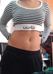 Striped Cropped winter top