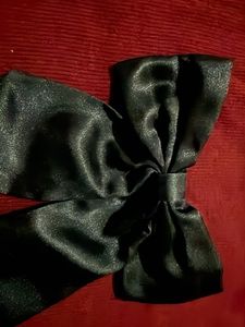 Elegant Black Satin Bow Hair Clip