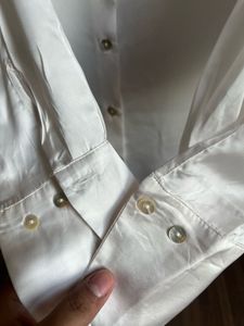 Zara silk button down shirt