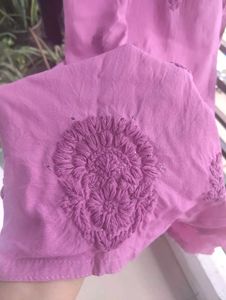 Chikankari kurta with kamdani